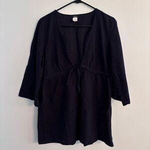 J. Crew Navy Eyelet Cover Up